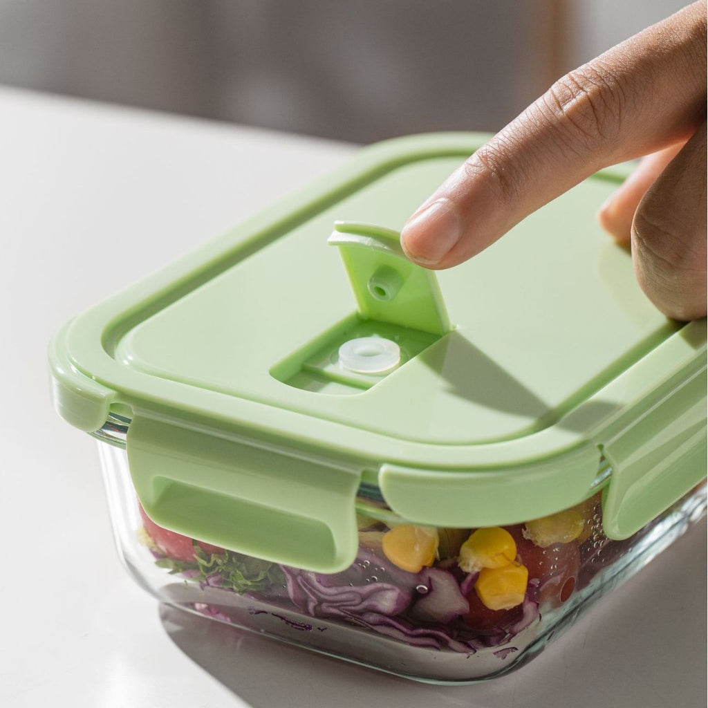 Glass Lunch Box Microwave Heating Special Lunch Box With Lid For Students And Office Students Sealed Fresh-keeping Separated Bento Bowl