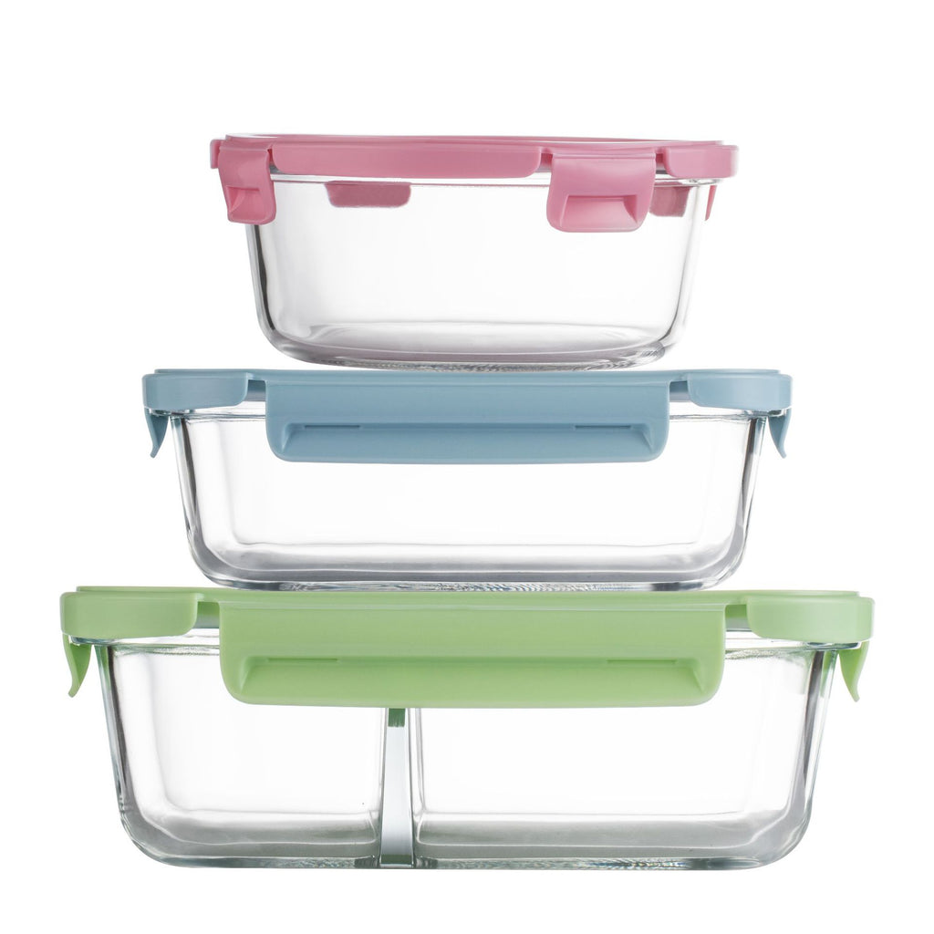 Glass Lunch Box Microwave Heating Special Lunch Box With Lid For Students And Office Students Sealed Fresh-keeping Separated Bento Bowl
