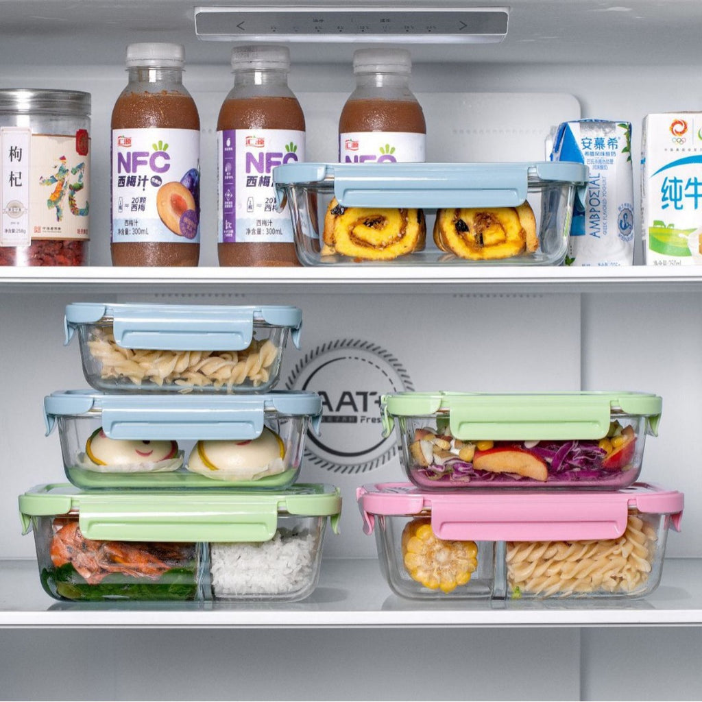 Glass Lunch Box Microwave Heating Special Lunch Box With Lid For Students And Office Students Sealed Fresh-keeping Separated Bento Bowl