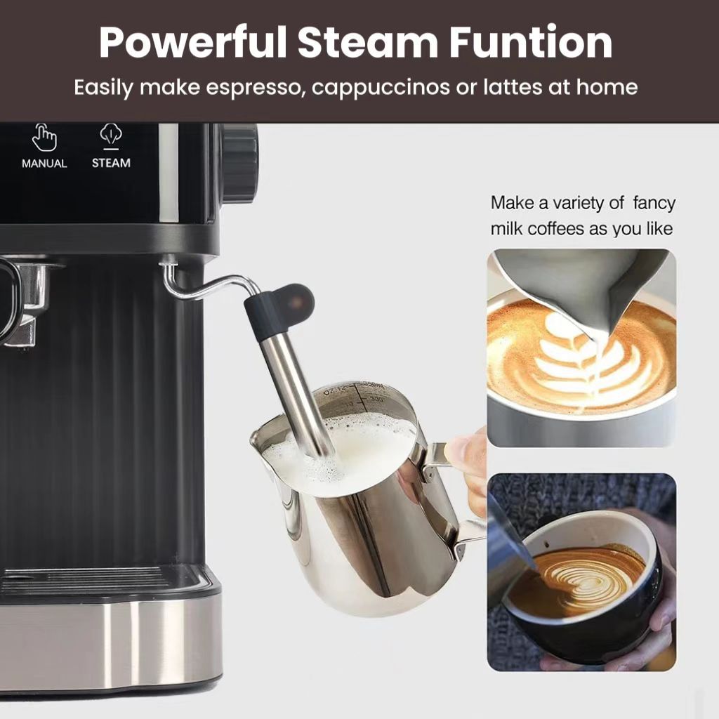 Espresso Machine Espresso Coffee Machine Household Small Semi-automatic 20Bar Coffee Machine Milk Foam Cross Border