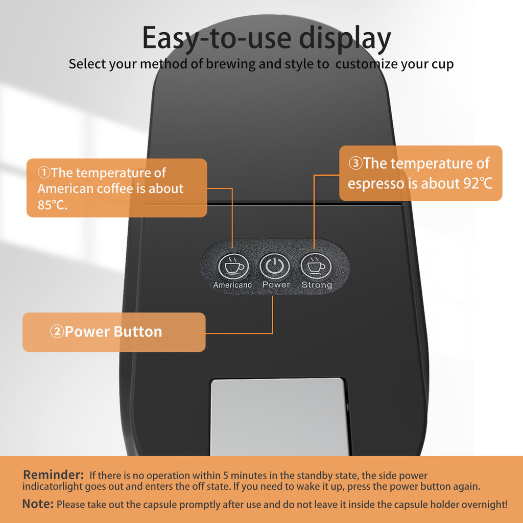 Capsule Coffee Machine, Household Mini Fully Automatic Italian-Style Multifunctional Single-Cup American-Style Cross-Border
