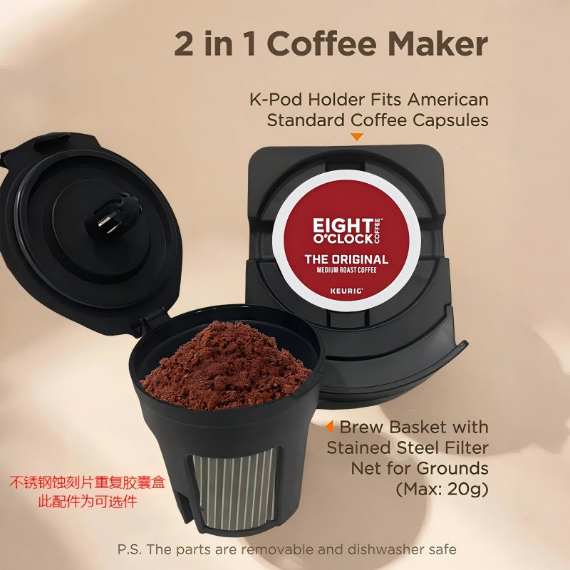Capsule Coffee Machine, Household Mini Fully Automatic Italian-Style Multifunctional Single-Cup American-Style Cross-Border