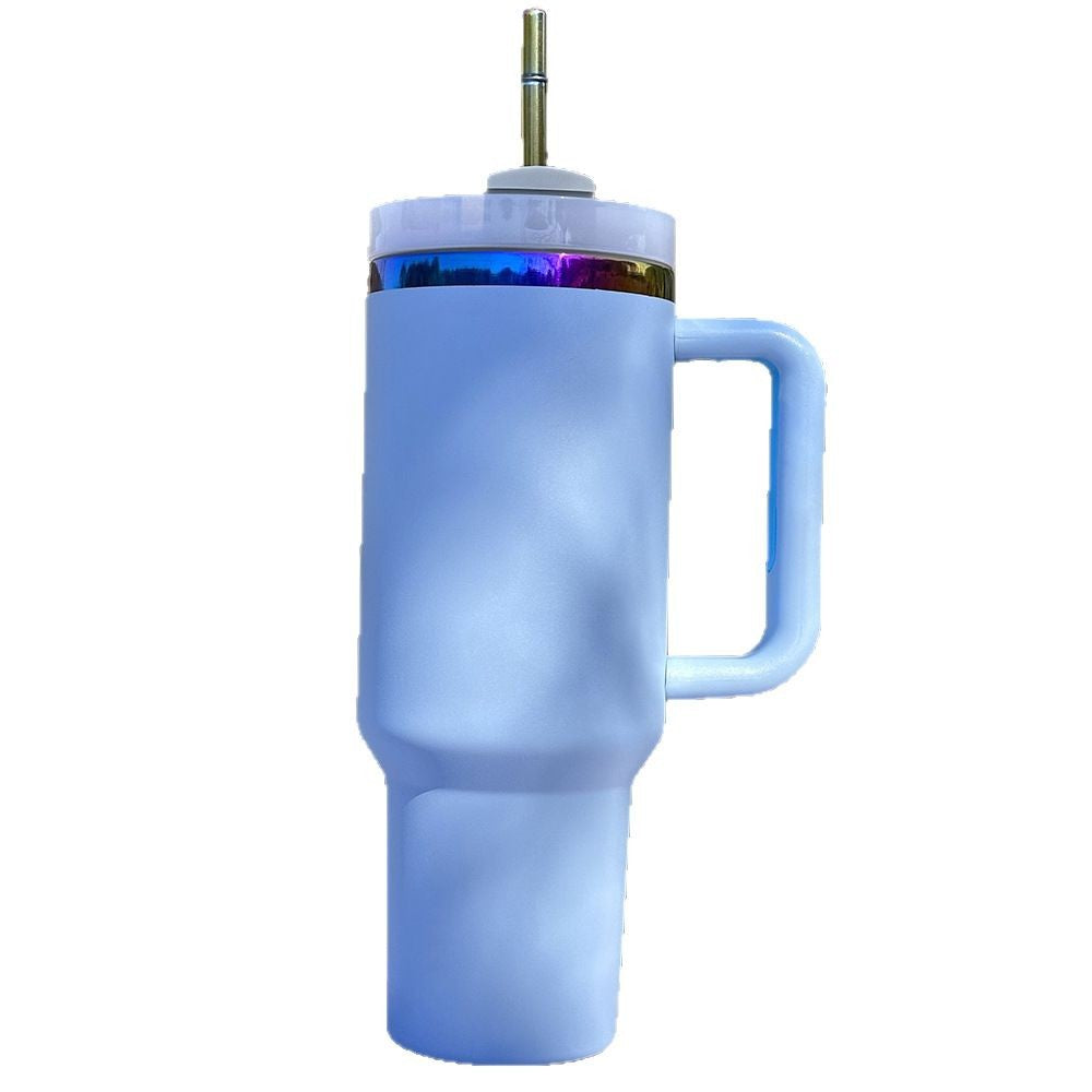 Cross-border 304 Stainless Steel 40oz Car Cup Handle Cold Ice Cup Double-layer Multi-color Car Thermos Cup Wholesale
